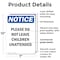 Signmission Please Do Not Leave Children Unattended, 7 in W x Rectangle, Plastic OS-2PACK-NS-P-710-V-17394 - alternate 3